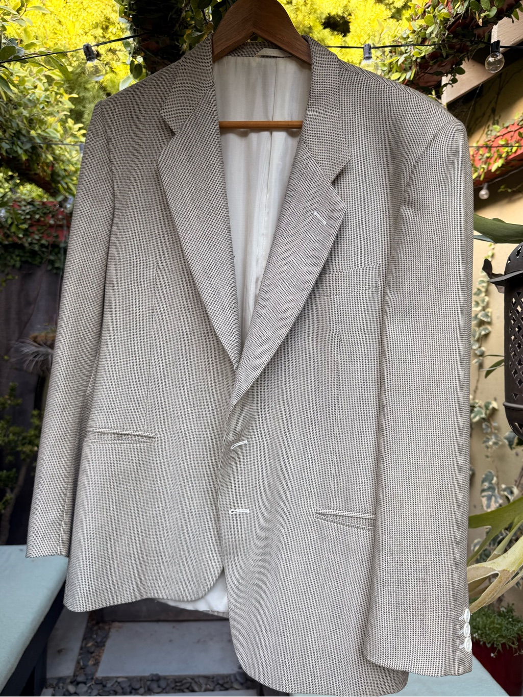 Men's Light Beige Textured Sport Coat - Classic Neutral Blazer